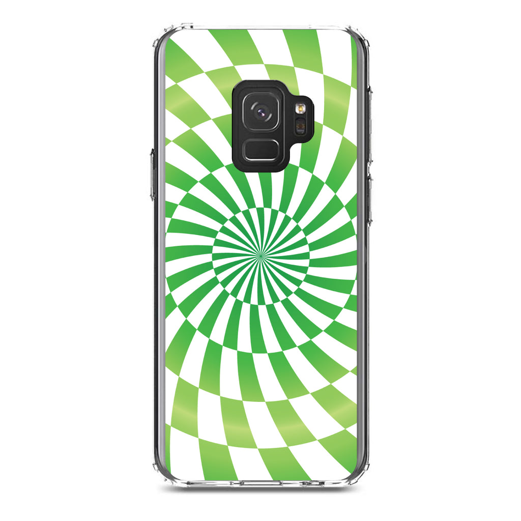 Green White Swirl Geometric Clear Shockproof iPhone Case, view 19