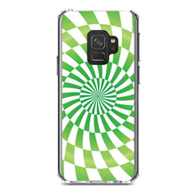 DistinctInk® Clear Shockproof Hybrid Case for Apple iPhone / Samsung Galaxy / Google Pixel - Green White Swirl Geometric