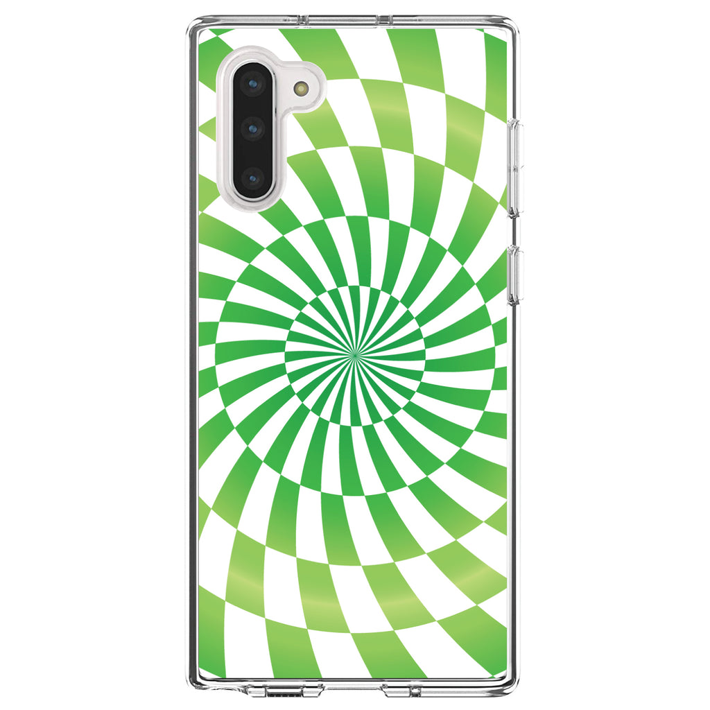 Green White Swirl Geometric Clear Shockproof iPhone Case, view 9