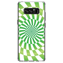DistinctInk® Clear Shockproof Hybrid Case for Apple iPhone / Samsung Galaxy / Google Pixel - Green White Swirl Geometric
