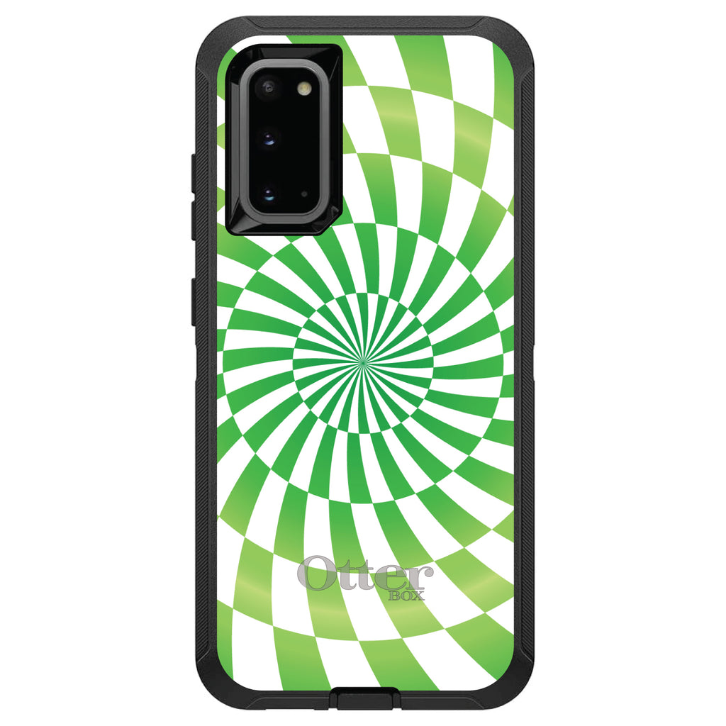 Green White Swirl Geometric OtterBox Defender Case for iPhone & Galaxy, view 8