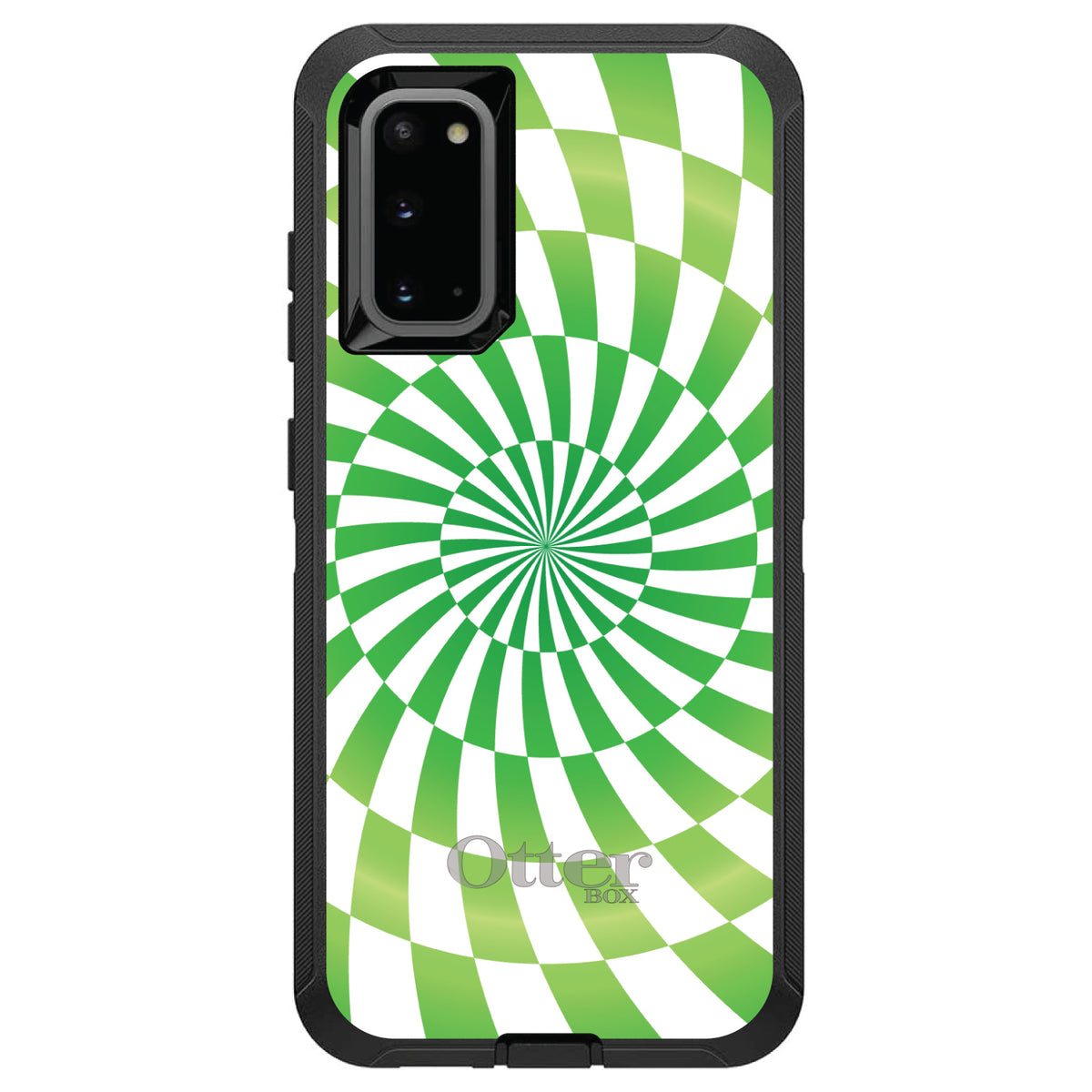 Green White Swirl Geometric OtterBox Defender Case for iPhone & Galaxy, view 8