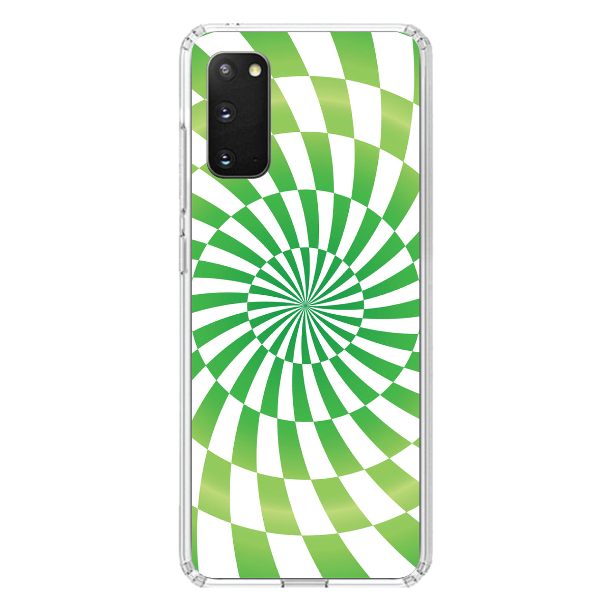 Green White Swirl Geometric Clear Shockproof iPhone Case, view 13