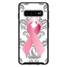 DistinctInk™ OtterBox Symmetry Series Case for Apple iPhone / Samsung Galaxy / Google Pixel - Grey Damask Pink Ribbon