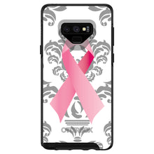 DistinctInk™ OtterBox Symmetry Series Case for Apple iPhone / Samsung Galaxy / Google Pixel - Grey Damask Pink Ribbon