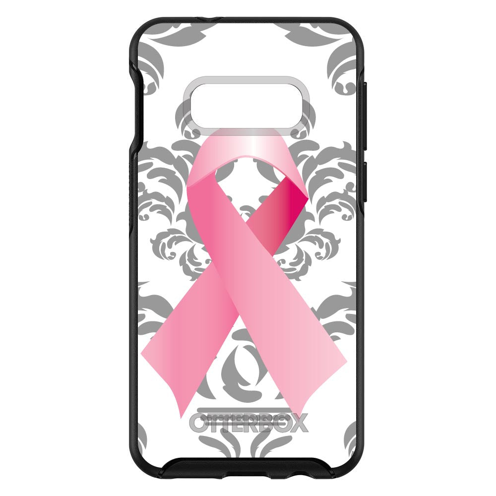Grey Damask Pink Ribbon OtterBox Symmetry Case for iPhone & Galaxy, view 7