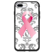 DistinctInk™ OtterBox Symmetry Series Case for Apple iPhone / Samsung Galaxy / Google Pixel - Grey Damask Pink Ribbon