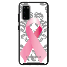 DistinctInk™ OtterBox Symmetry Series Case for Apple iPhone / Samsung Galaxy / Google Pixel - Grey Damask Pink Ribbon
