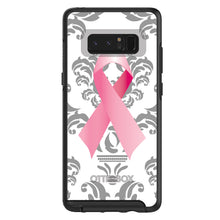 DistinctInk™ OtterBox Symmetry Series Case for Apple iPhone / Samsung Galaxy / Google Pixel - Grey Damask Pink Ribbon