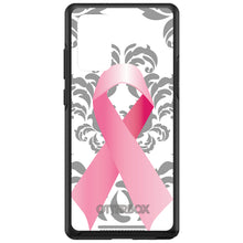 DistinctInk™ OtterBox Symmetry Series Case for Apple iPhone / Samsung Galaxy / Google Pixel - Grey Damask Pink Ribbon
