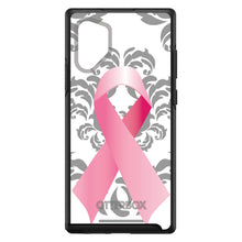 DistinctInk™ OtterBox Symmetry Series Case for Apple iPhone / Samsung Galaxy / Google Pixel - Grey Damask Pink Ribbon