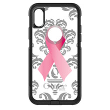 DistinctInk™ OtterBox Commuter Series Case for Apple iPhone or Samsung Galaxy - Grey Damask Pink Ribbon