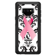 DistinctInk™ OtterBox Commuter Series Case for Apple iPhone or Samsung Galaxy - Black Damask Pink Ribbon