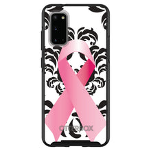 DistinctInk™ OtterBox Symmetry Series Case for Apple iPhone / Samsung Galaxy / Google Pixel - Black Damask Pink Ribbon