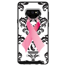 DistinctInk™ OtterBox Symmetry Series Case for Apple iPhone / Samsung Galaxy / Google Pixel - Black Damask Pink Ribbon