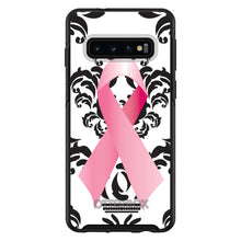 DistinctInk™ OtterBox Symmetry Series Case for Apple iPhone / Samsung Galaxy / Google Pixel - Black Damask Pink Ribbon