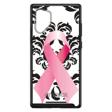 DistinctInk™ OtterBox Symmetry Series Case for Apple iPhone / Samsung Galaxy / Google Pixel - Black Damask Pink Ribbon