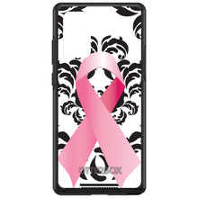 DistinctInk™ OtterBox Symmetry Series Case for Apple iPhone / Samsung Galaxy / Google Pixel - Black Damask Pink Ribbon