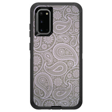 DistinctInk™ OtterBox Defender Series Case for Apple iPhone / Samsung Galaxy / Google Pixel - Grey Black Paisley
