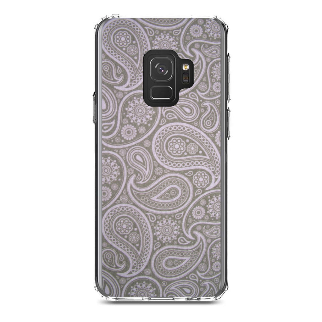 Grey Black Paisley Clear Shockproof iPhone Case, view 19