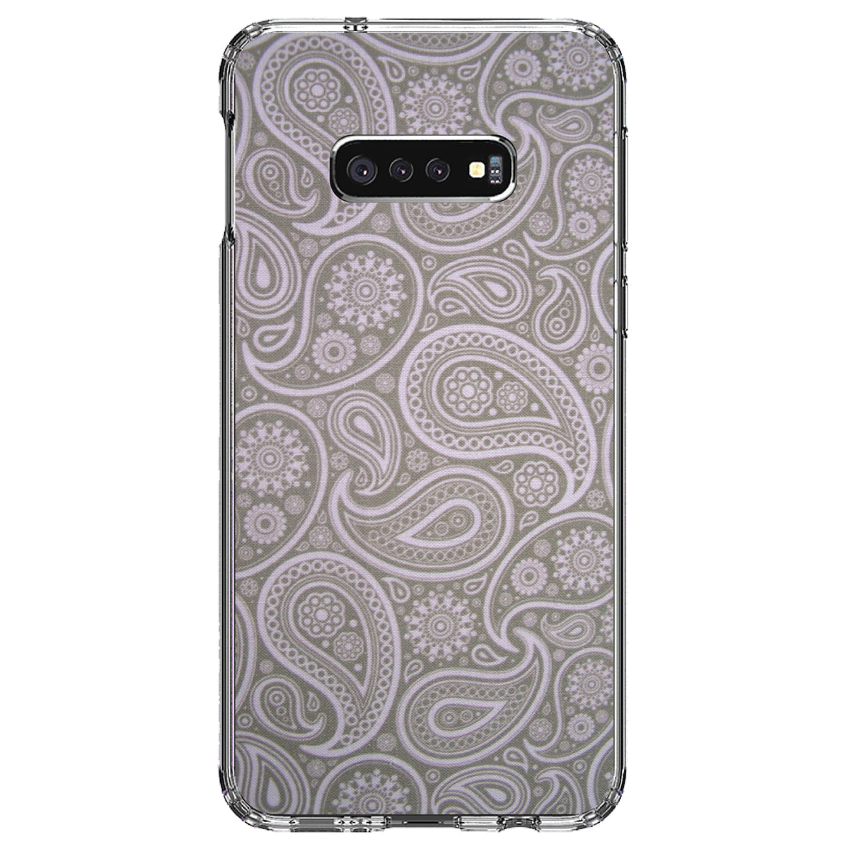Grey Black Paisley Clear Shockproof iPhone Case, view 18