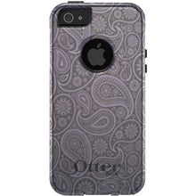 DistinctInk™ OtterBox Commuter Series Case for Apple iPhone or Samsung Galaxy - Grey Black Paisley