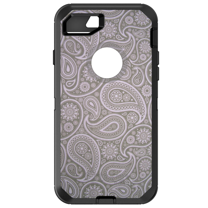 DistinctInk™ OtterBox Defender Series Case for Apple iPhone / Samsung Galaxy / Google Pixel - Grey Black Paisley