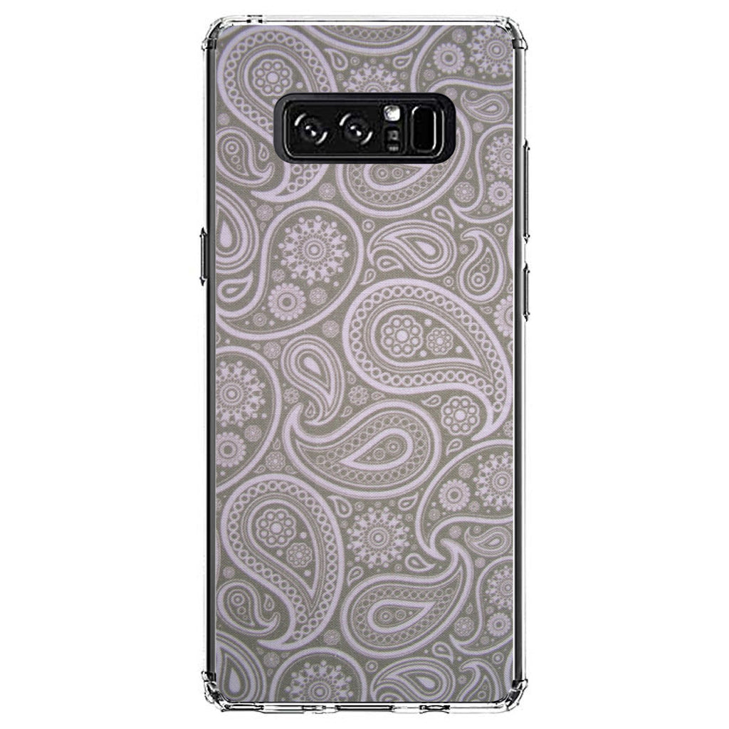 Grey Black Paisley Clear Shockproof iPhone Case, view 12