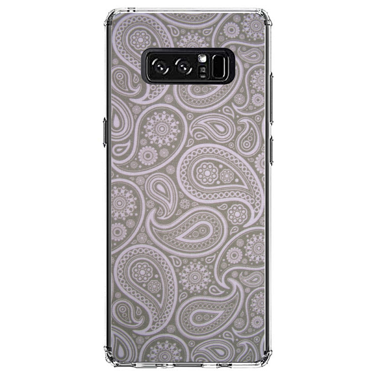 Grey Black Paisley Clear Shockproof iPhone Case, view 12