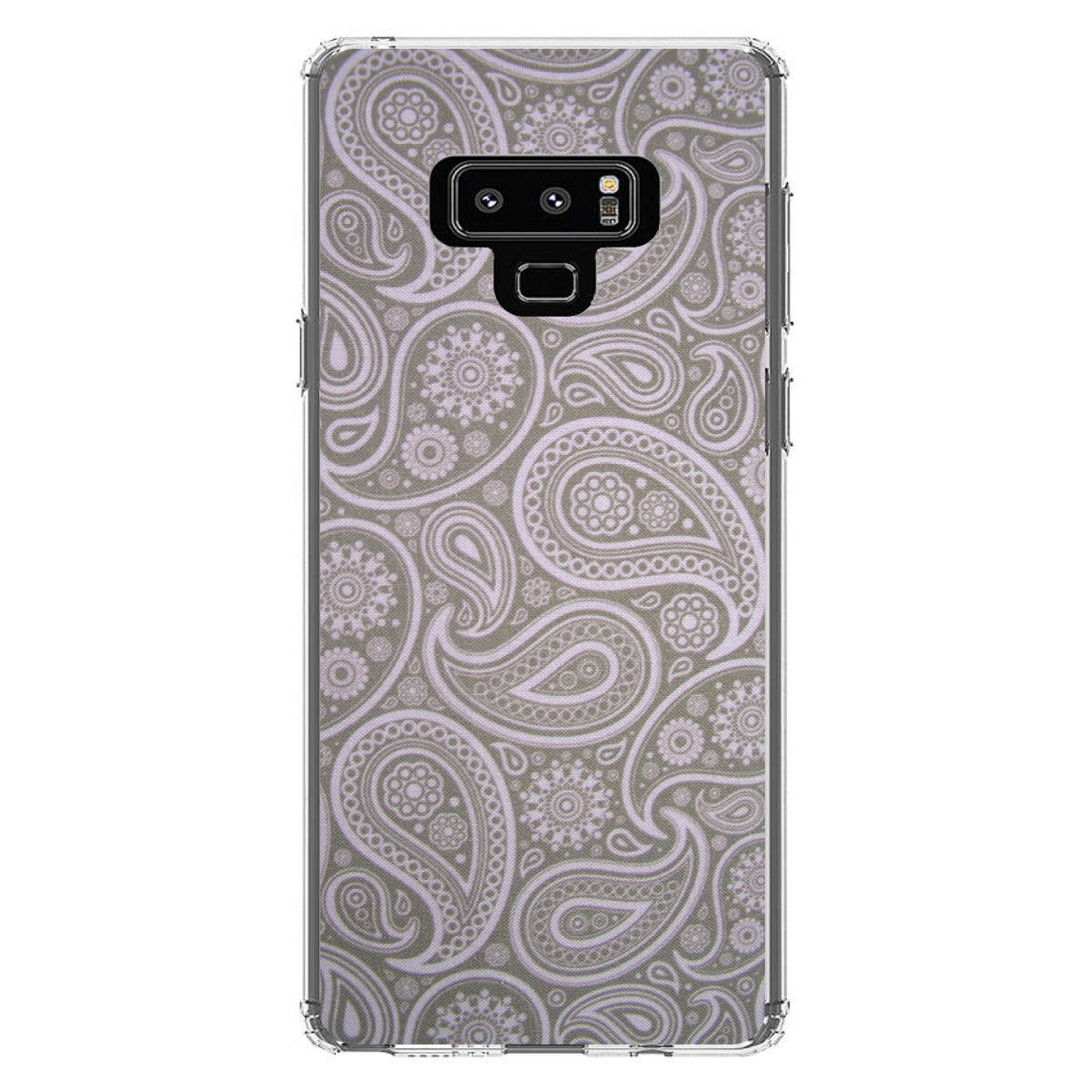 Grey Black Paisley Clear Shockproof iPhone Case, view 11