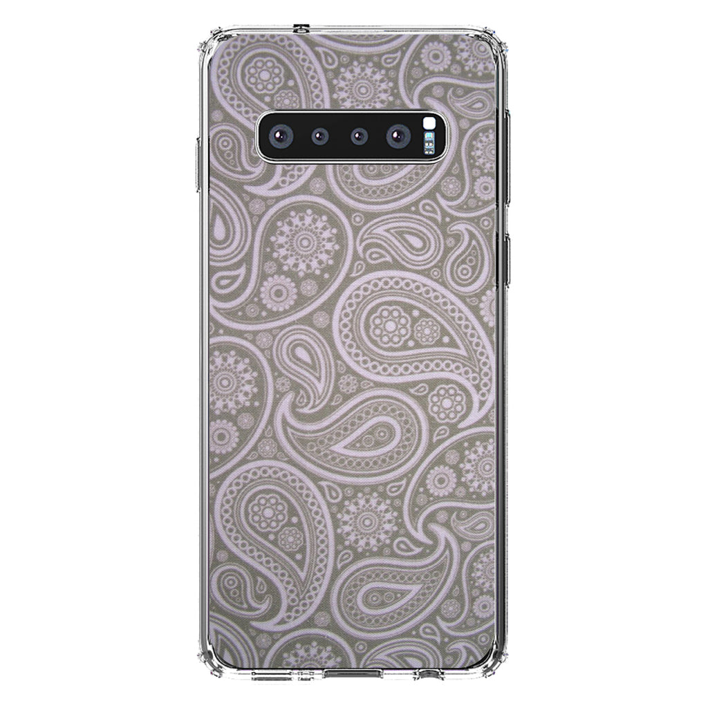 Grey Black Paisley Clear Shockproof iPhone Case, view 16