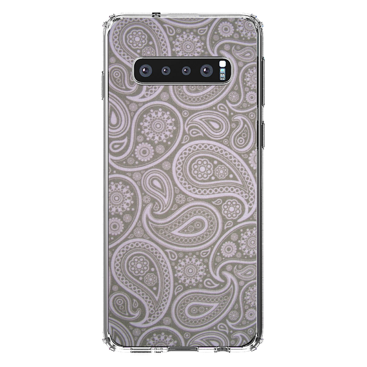 Grey Black Paisley Clear Shockproof iPhone Case, view 16