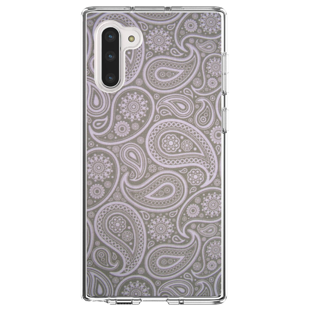 Grey Black Paisley Clear Shockproof iPhone Case, view 9
