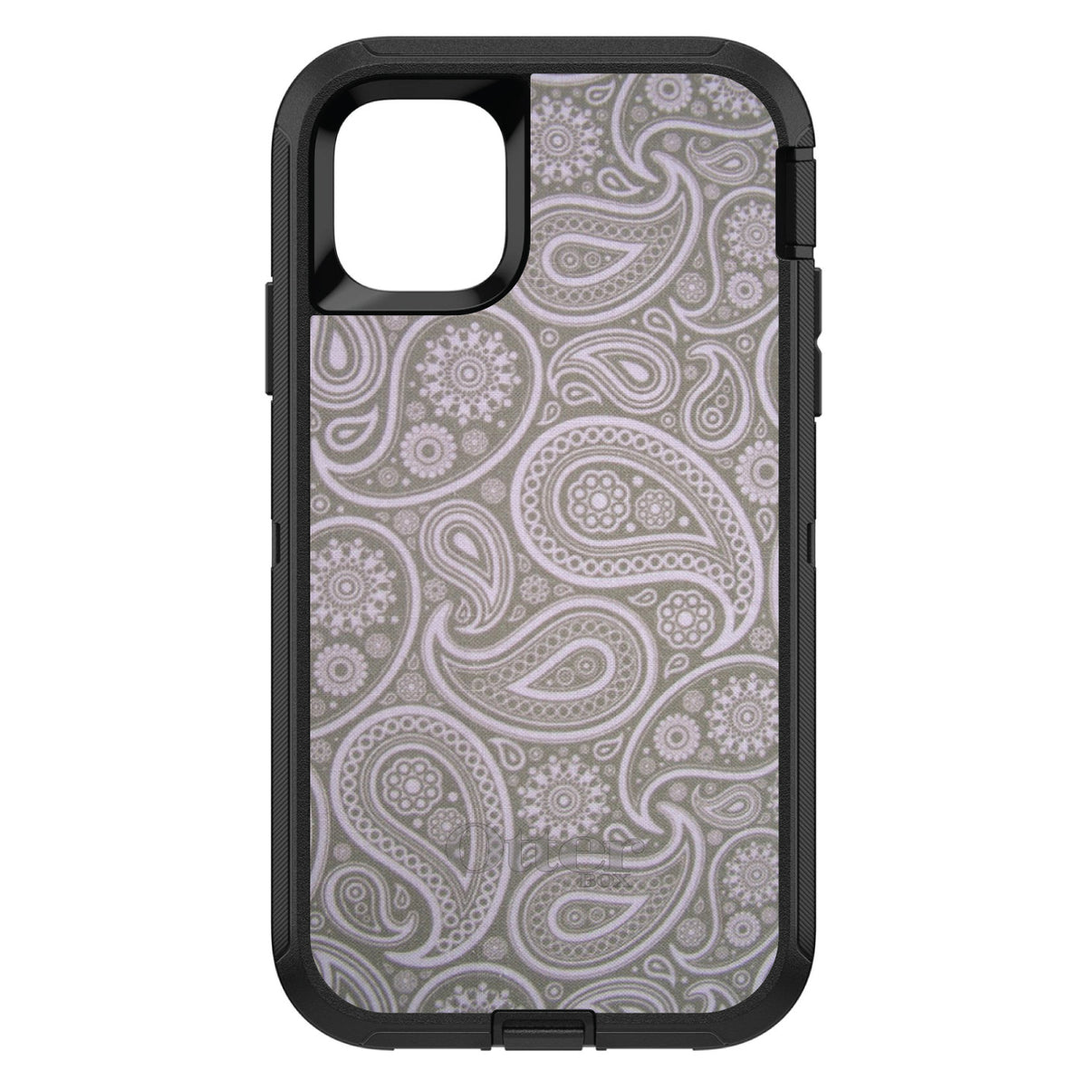 Grey Black Paisley OtterBox Defender Case for iPhone & Galaxy, view 2