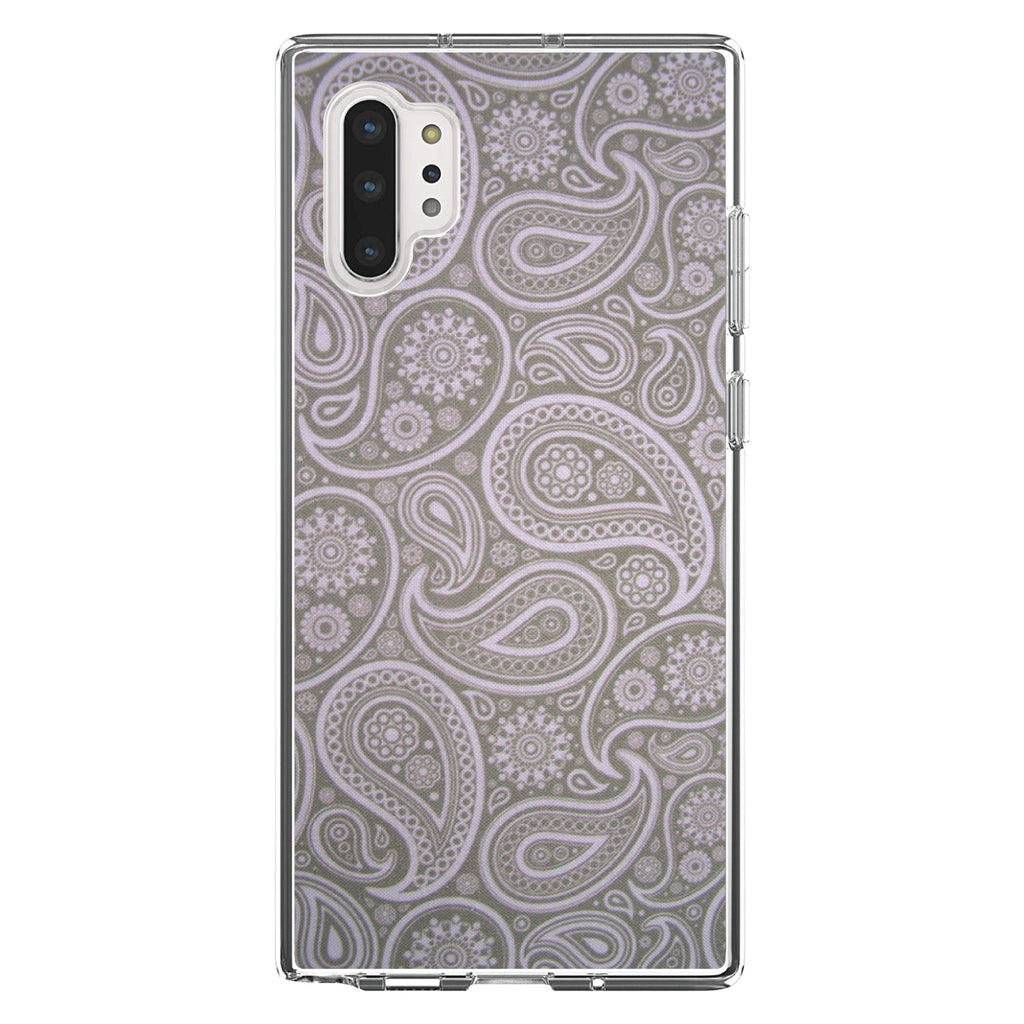 Grey Black Paisley Clear Shockproof iPhone Case, view 10