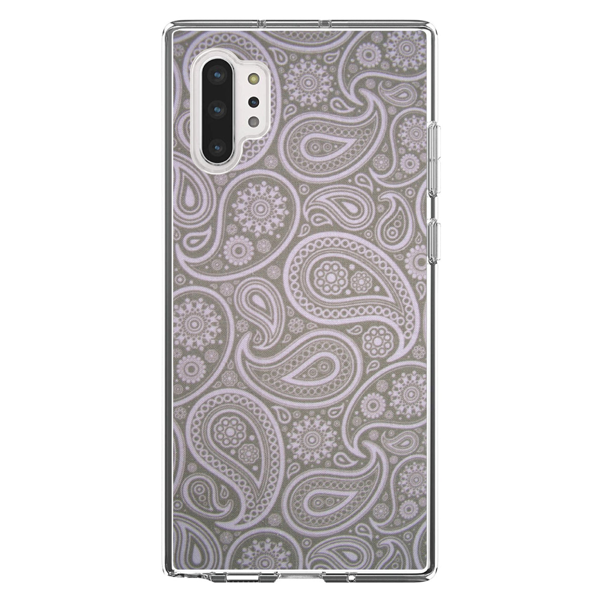 Grey Black Paisley Clear Shockproof iPhone Case, view 10