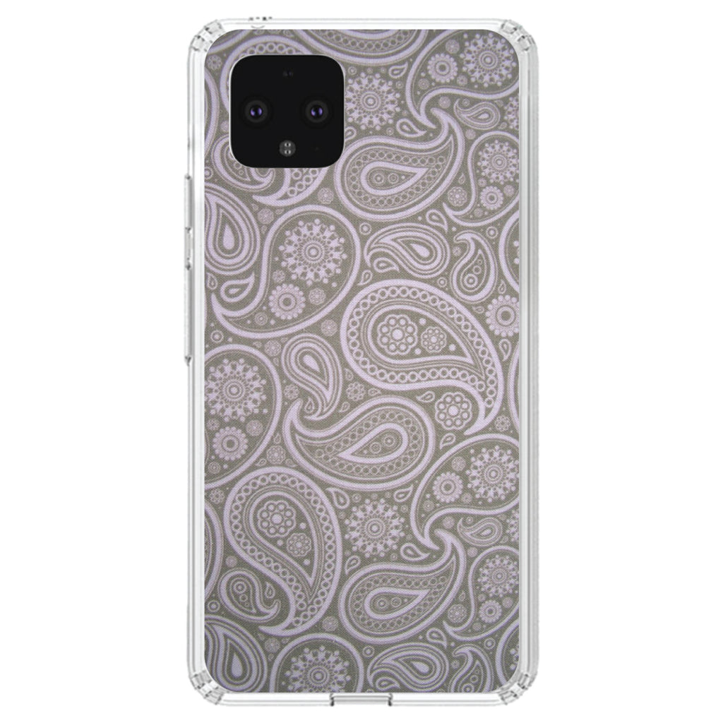 Grey Black Paisley Clear Shockproof iPhone Case, view 23