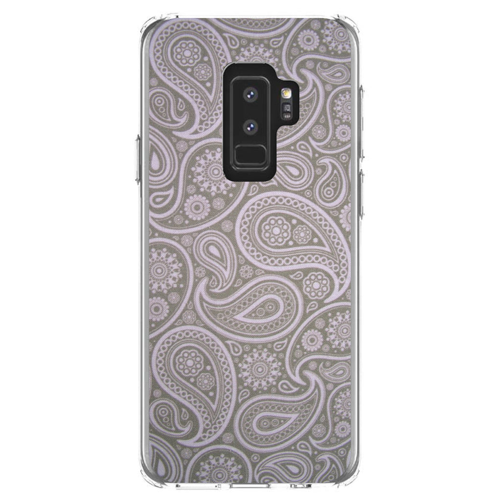 Grey Black Paisley Clear Shockproof iPhone Case, view 20