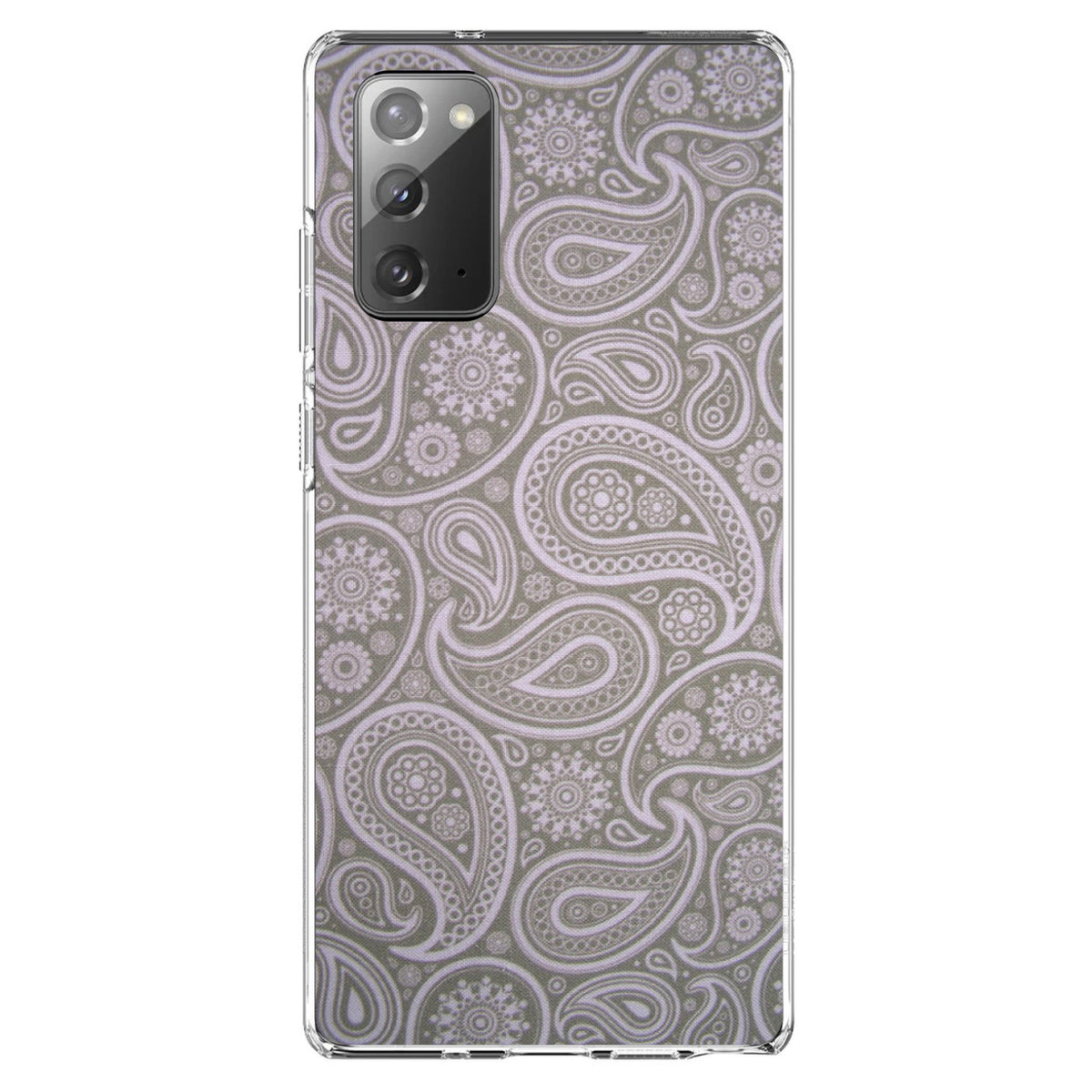 Grey Black Paisley Clear Shockproof iPhone Case, view 7