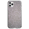 Grey Black Paisley Clear Shockproof iPhone Case