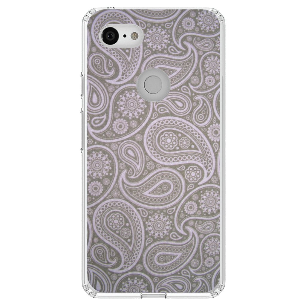 Grey Black Paisley Clear Shockproof iPhone Case, view 22