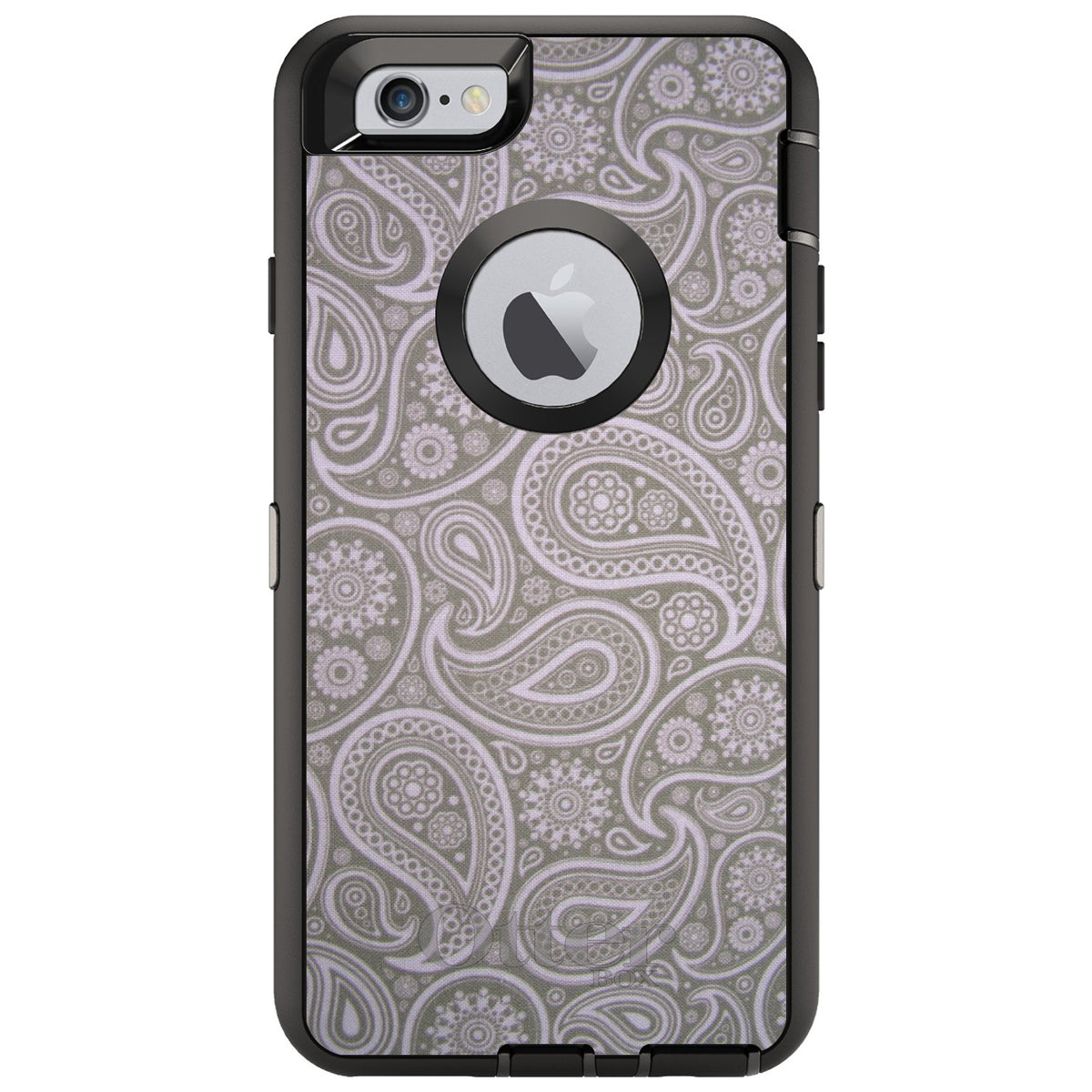 Grey Black Paisley OtterBox Defender Case for iPhone & Galaxy, view 4