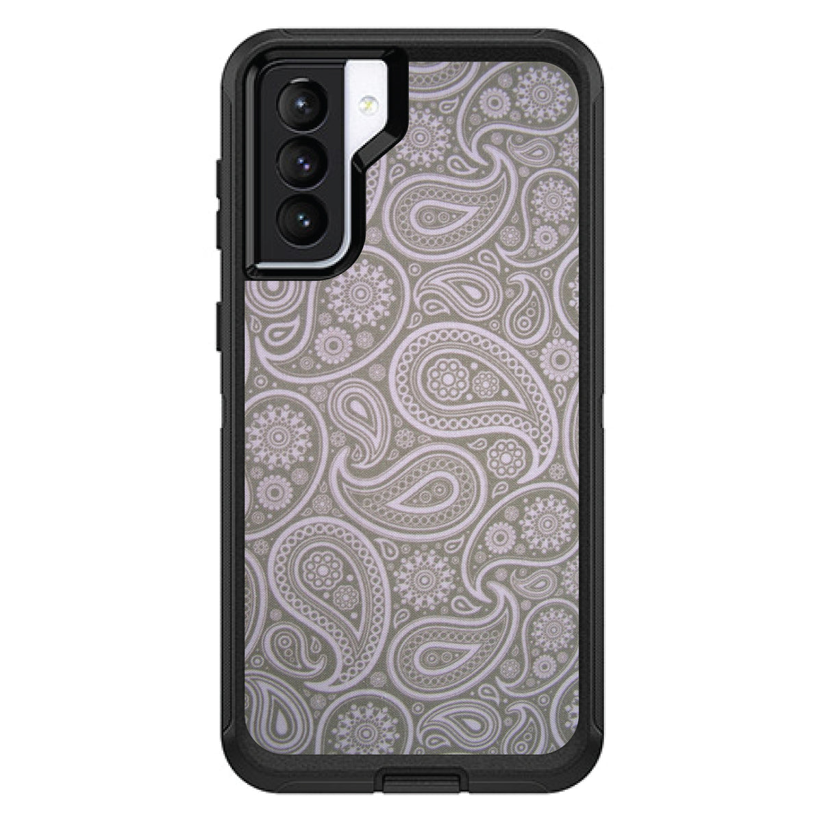 Grey Black Paisley OtterBox Defender Case for iPhone & Galaxy, view 5