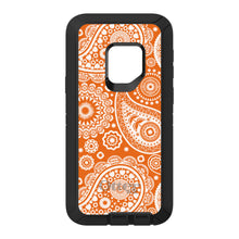 DistinctInk™ OtterBox Defender Series Case for Apple iPhone / Samsung Galaxy / Google Pixel - Orange White Paisley