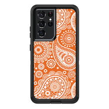 DistinctInk™ OtterBox Defender Series Case for Apple iPhone / Samsung Galaxy / Google Pixel - Orange White Paisley