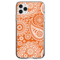 Orange White Paisley Clear Shockproof iPhone Case