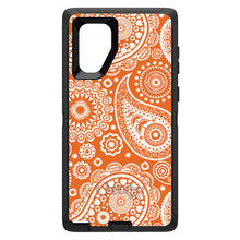 DistinctInk™ OtterBox Defender Series Case for Apple iPhone / Samsung Galaxy / Google Pixel - Orange White Paisley