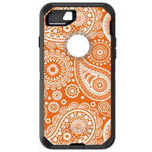 DistinctInk™ OtterBox Defender Series Case for Apple iPhone / Samsung Galaxy / Google Pixel - Orange White Paisley