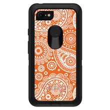 DistinctInk™ OtterBox Defender Series Case for Apple iPhone / Samsung Galaxy / Google Pixel - Orange White Paisley