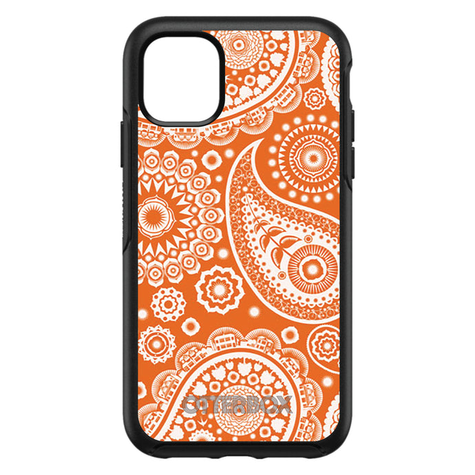 DistinctInk™ OtterBox Symmetry Series Case for Apple iPhone / Samsung Galaxy / Google Pixel - Orange White Paisley